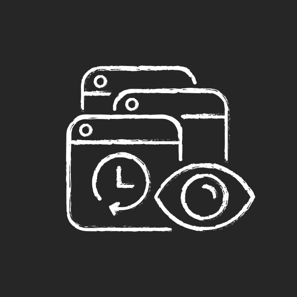 跟踪搜索历史粉笔白色图标在黑暗的背景图片下载