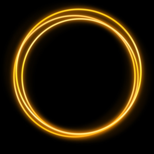 黑色背景上的金色圆圈。图片下载