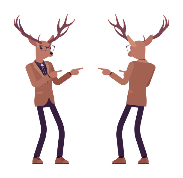 鹿人，驼鹿先生，动物头人嘿，你摆好姿势图片下载