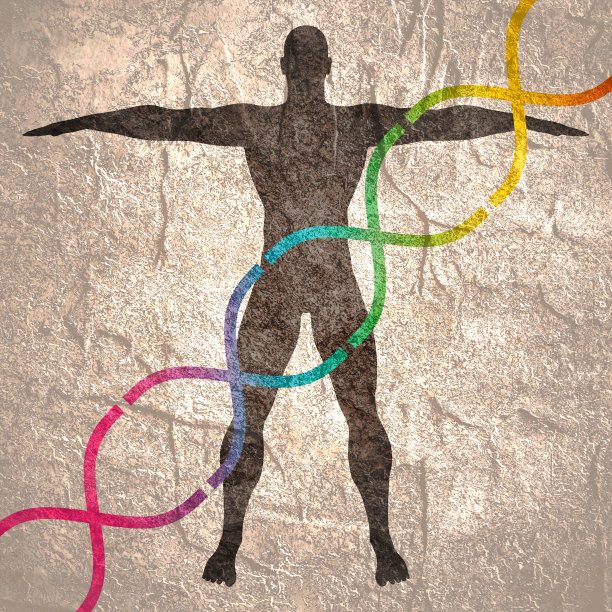 生物化学的概念与人类抽象的dna符号图片下载