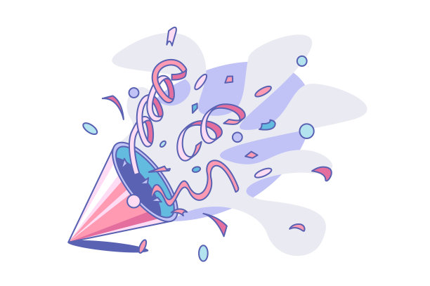 五颜六色的五彩纸屑和蛇形花纹图片下载