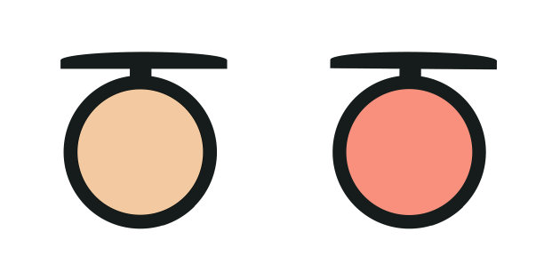 化妆用粉色和桃红色腮红图片下载