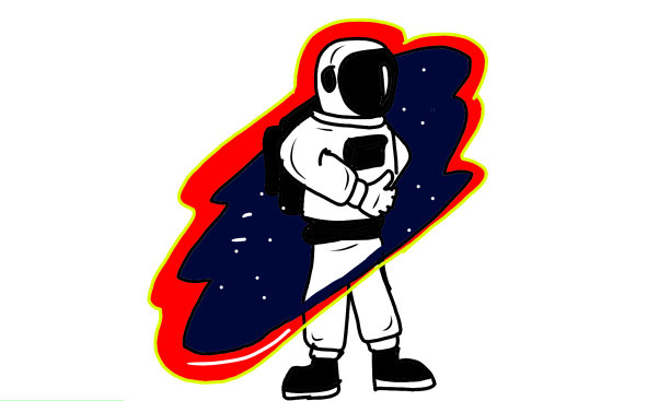 矢量设计与宇航员在太空中的角色图片下载