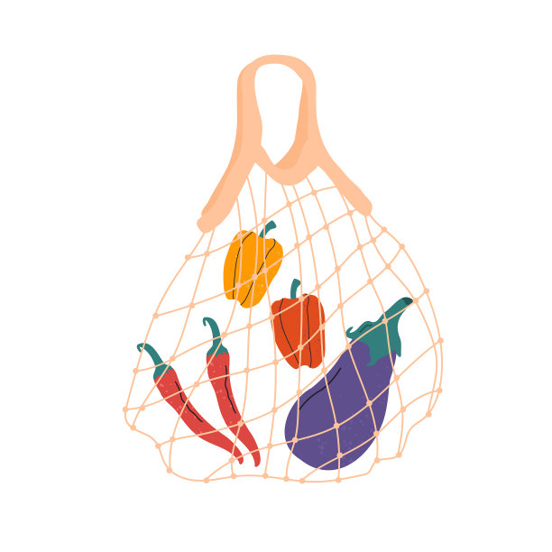 环保网眼蔬菜购物袋图片下载