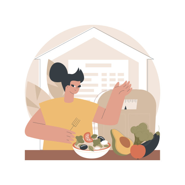 保持健康饮食抽象概念矢量插图。图片下载