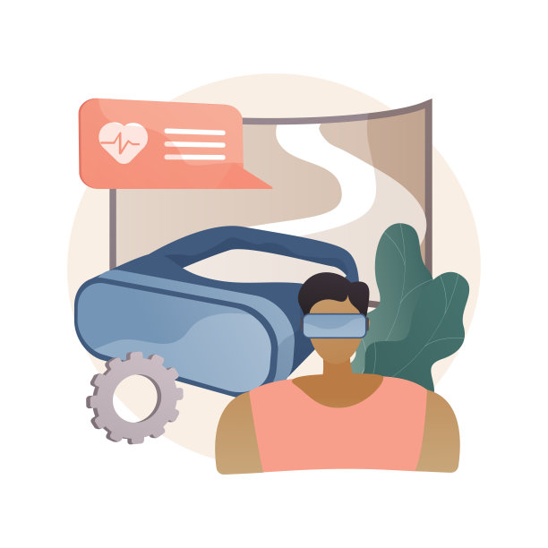 VR健身馆抽象概念矢量插图。图片下载