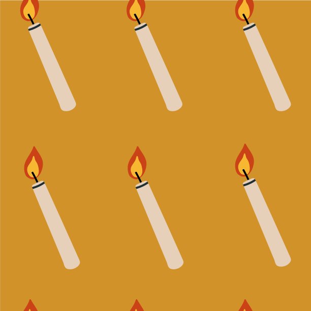 黄色背景上的蜡烛。图片下载