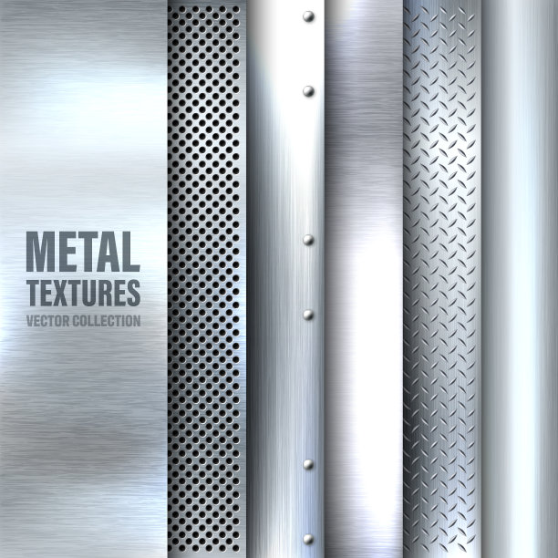 逼真的拉丝金属纹理设置抛光图片下载