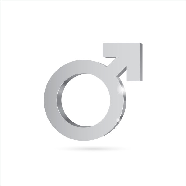 男性性别符号火星银3d符号图片下载