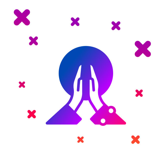 颜色冥想图标孤立的白色背景图片下载