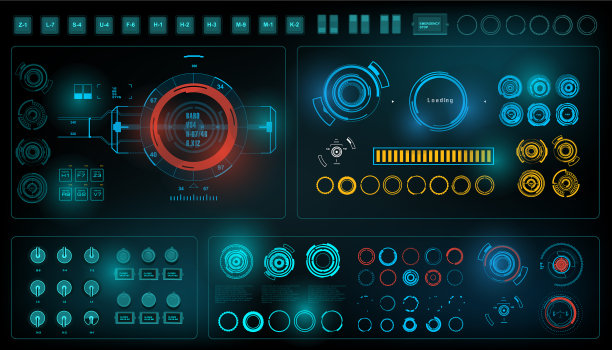 未来绿色虚拟图形触摸用户图片下载