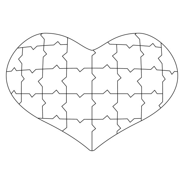 不寻常的情人节空白拼图简单图片下载