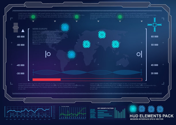 未来的蓝色虚拟图形触摸用户图片下载