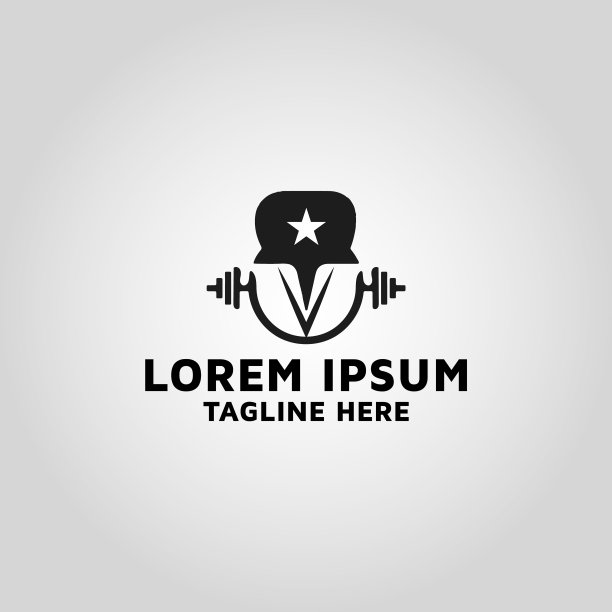 字母v和健身标志的设计理念图片下载