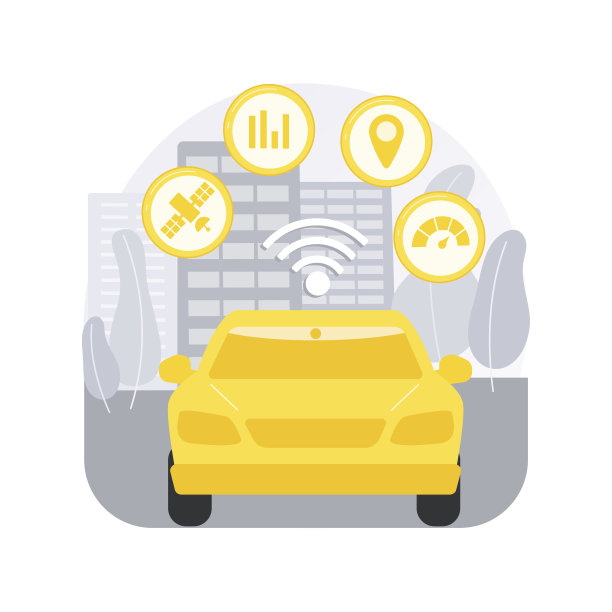 智能交通系统抽象概念矢量图。图片下载