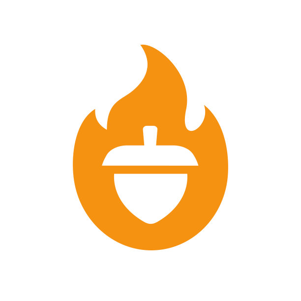 火橡子标志图标设计燃烧橡子符号图片下载