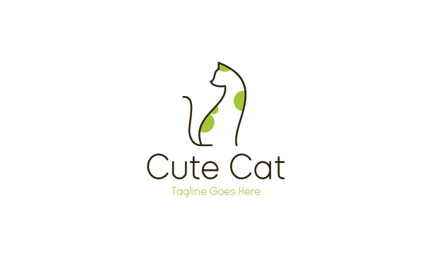 可爱的猫咪宠物店标志设计图片下载