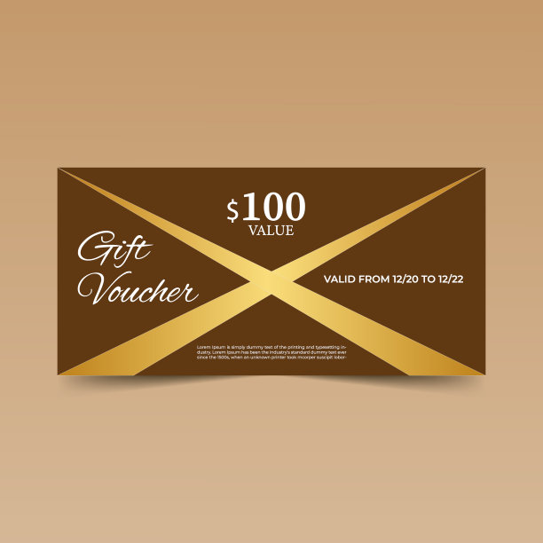 灰色礼券设计模板图片下载