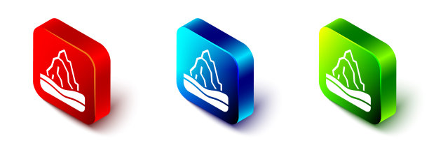 等距冰山图标孤立在白色图片下载