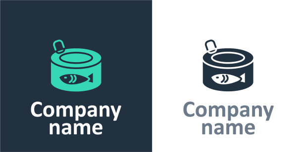 标识型罐头鱼图标孤立在白色图片下载