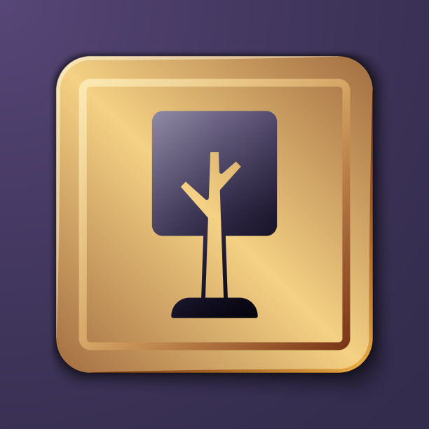 紫色树图标孤立在紫色背景图片下载