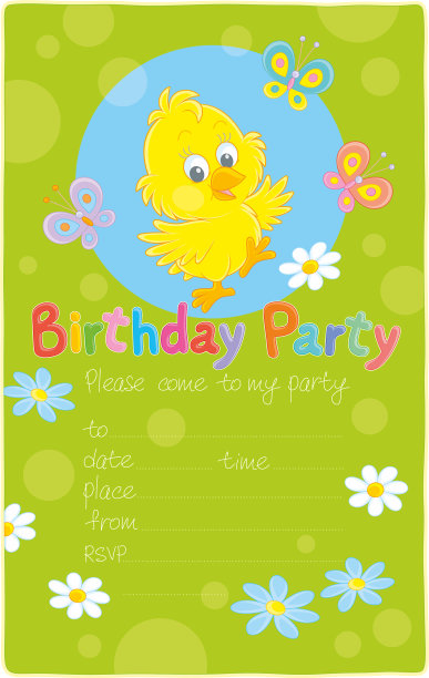 生日请柬上有个小鸡图片下载