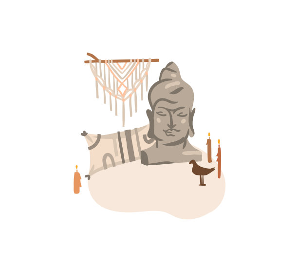 手绘抽象股票图形波希米亚图片下载