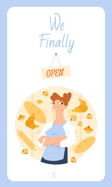 一家面包店开业的社交媒体故事模板图片下载