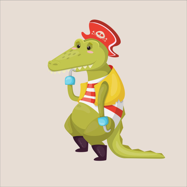 有趣的海盗动物吉祥物图片下载