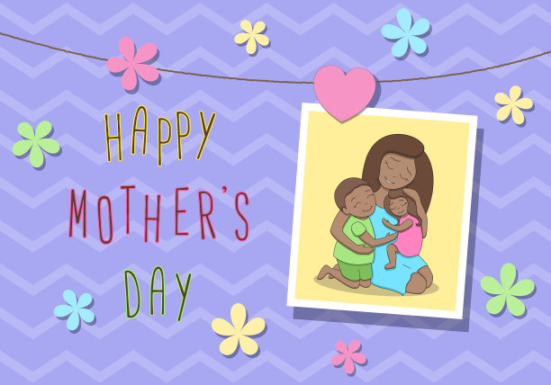 母亲节明信片四图片下载