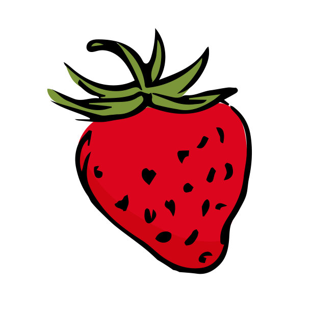 手画草莓孤立上图片下载