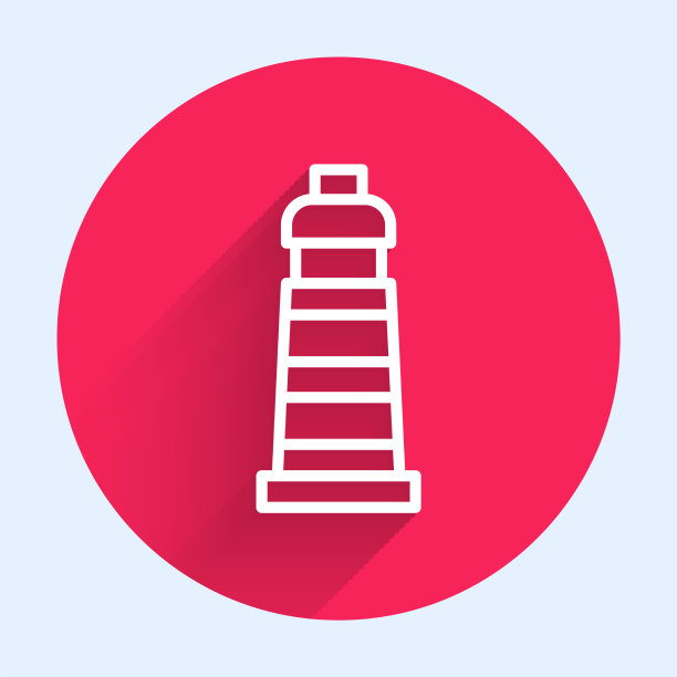 白线灯塔图标孤立与长图片下载