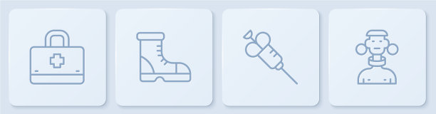 设线急救箱注射器，猎人靴和图片下载