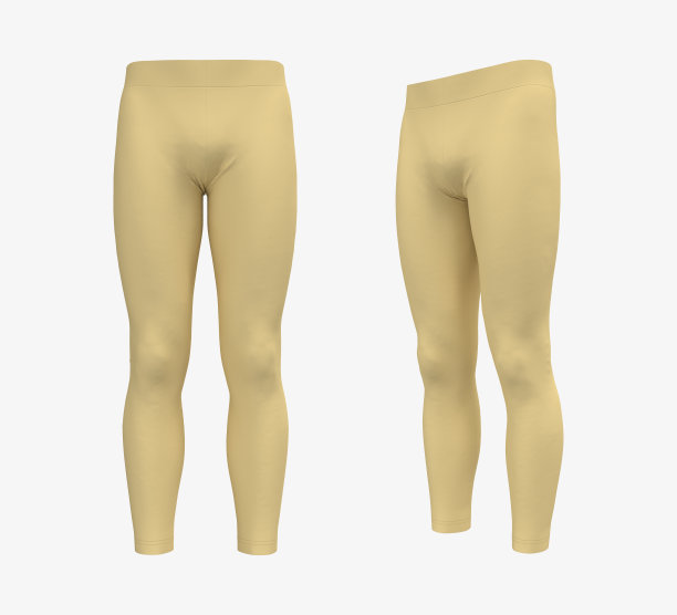 空白打底裤模型在前面和侧面的观点。运动裤。图片下载