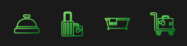 设有浴缸线路的酒店服务箱包和行李包图片下载