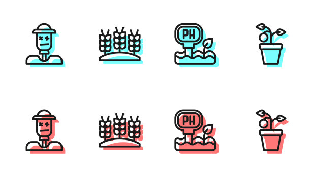 设置直线土壤ph值测试稻草人，小麦和图片下载