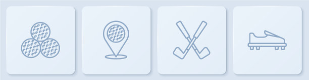 设定高尔夫球越过高尔夫球杆的位置图片下载