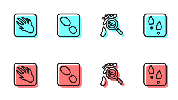 设置线放大镜与脚步图片下载