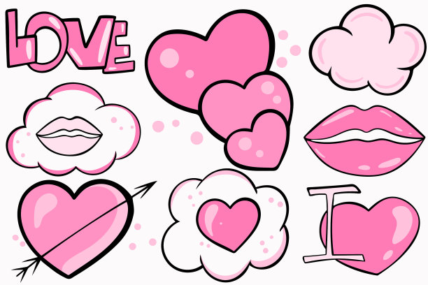 贴主题爱心贴纸图片下载