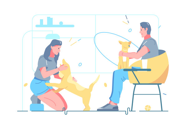 男人和女人养狗图片下载