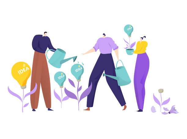 商人人们一起浇灌创意图片下载