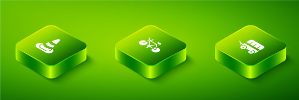 设置等距自行车狂野西部篷车和图片下载