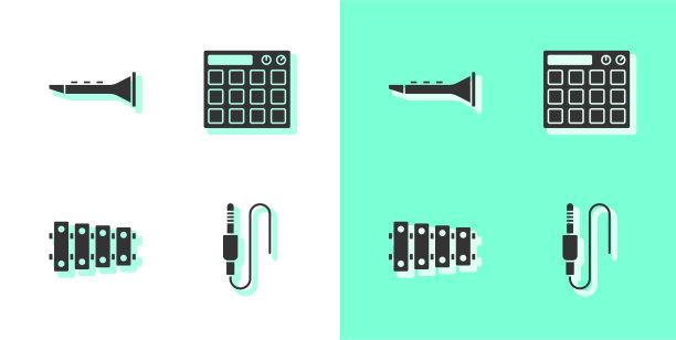 设置单簧管木琴和鼓的音频插孔图片下载