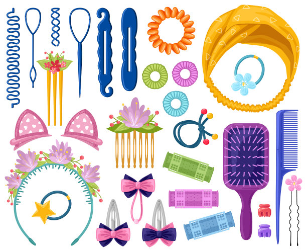 女人的发饰卡通少女的头发图片下载