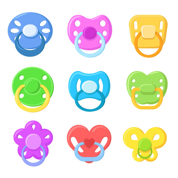 明亮儿童奶嘴平面图片套装图片下载