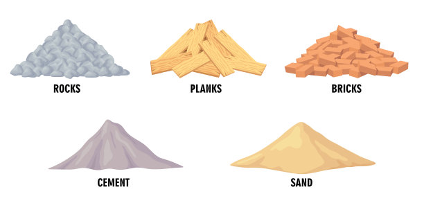 不同的建筑材料集图片下载