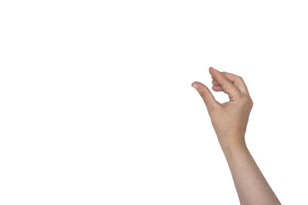 孤立的手用拇指夹着东西图片下载