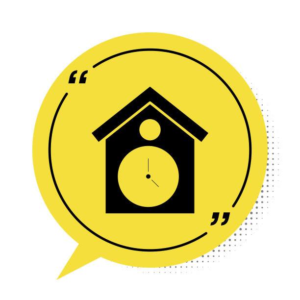 黑色复古墙手表图标孤立在白色图片下载