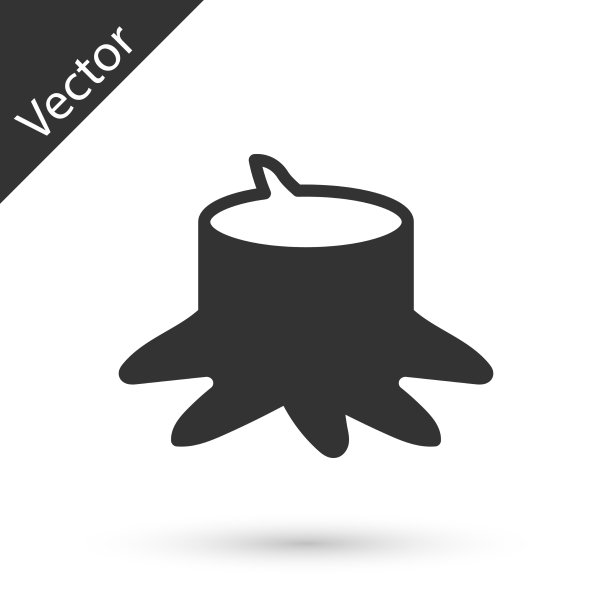 灰色树桩图标孤立在白色背景图片下载