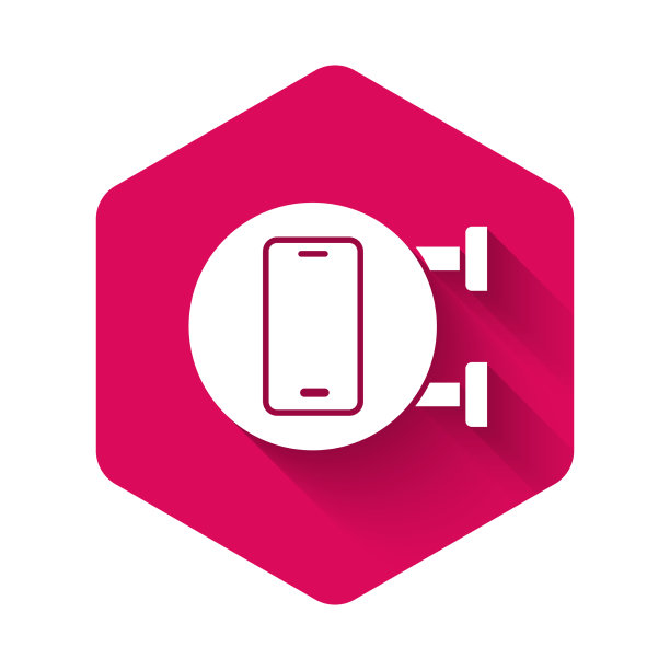 白色电话维修服务图标与长隔离图片下载